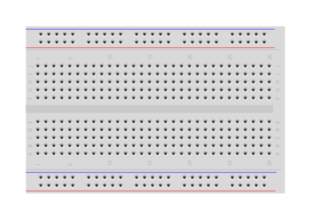 Illustration of an electronic breadboard